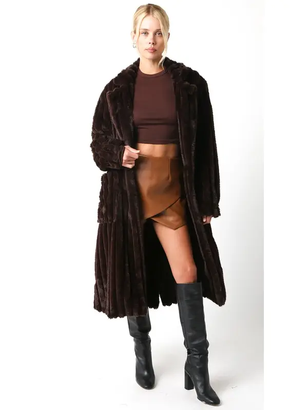 Devin Faux Fur Longline Coat
