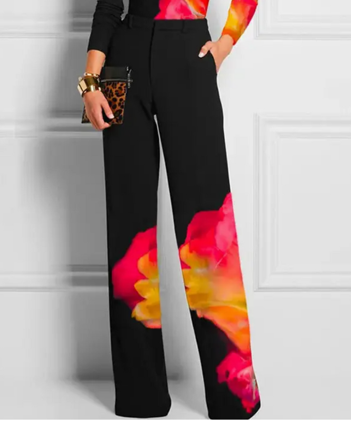 Scarlett High Waisted Color Printed Pants