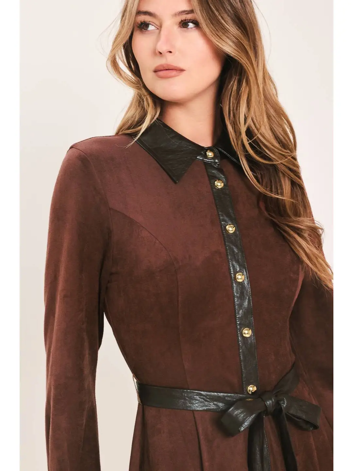 Sutton Faux Suede Mini Dress