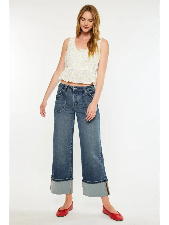 Rylynn Open Pack Mid Rise Wide Leg Jeans