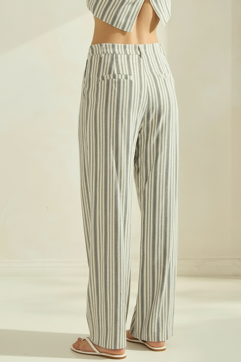 Striped Trousers - White BG Back