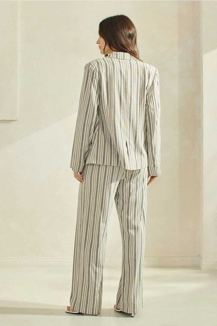 Striped Double Breasted Blazer