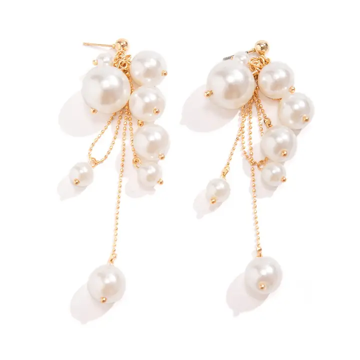 Pearl Tassel Pendant Earrings
