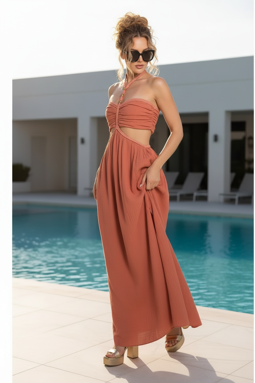 Terracotta Maxi - Beachy Updo Front 3/4