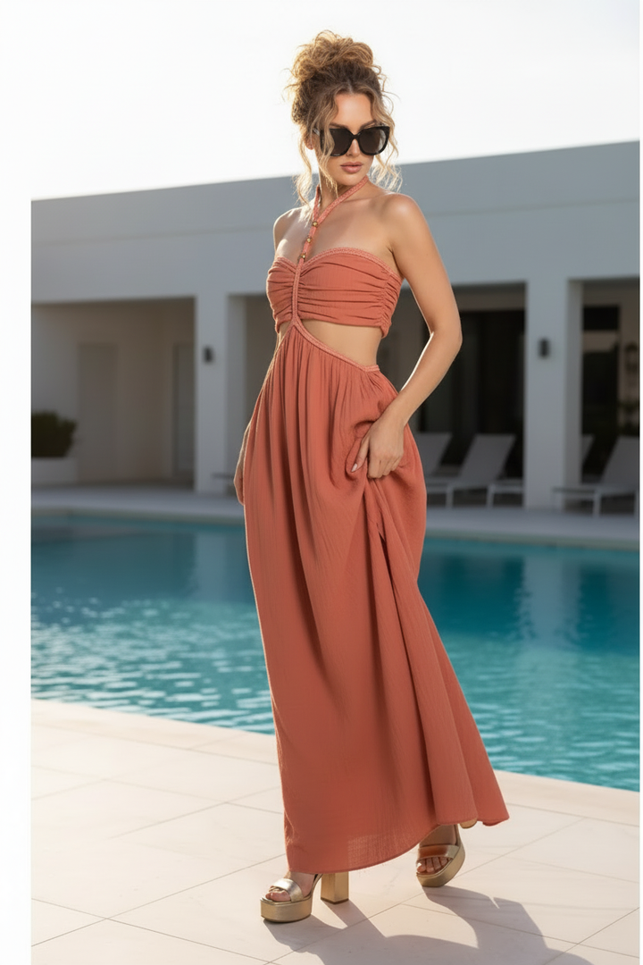 Terracotta Maxi - Beachy Updo Front 3/4