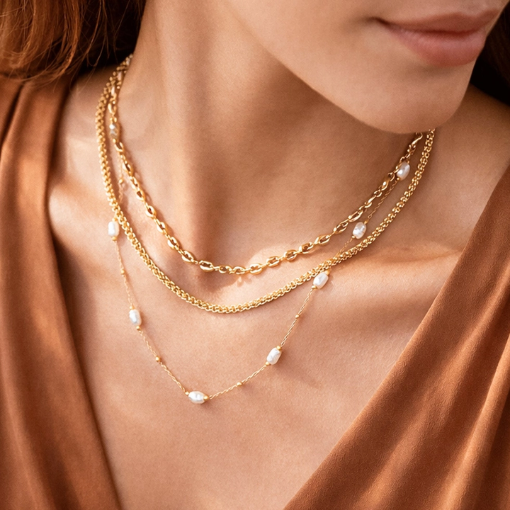 Triple Layered Chunky Chain Necklace