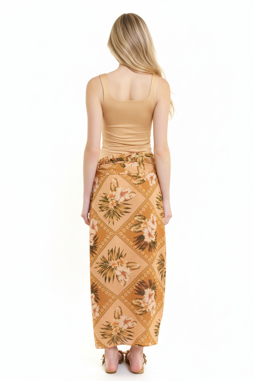 Tropical Wrap Skirt - Back