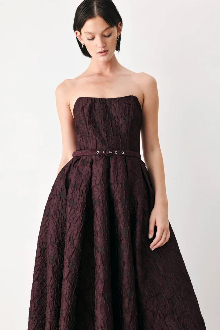 An Embossed Woven Midi Dress