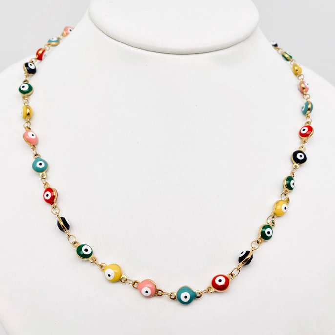 Evil Eye  18K Gold-Plated Stainless Steel Necklace