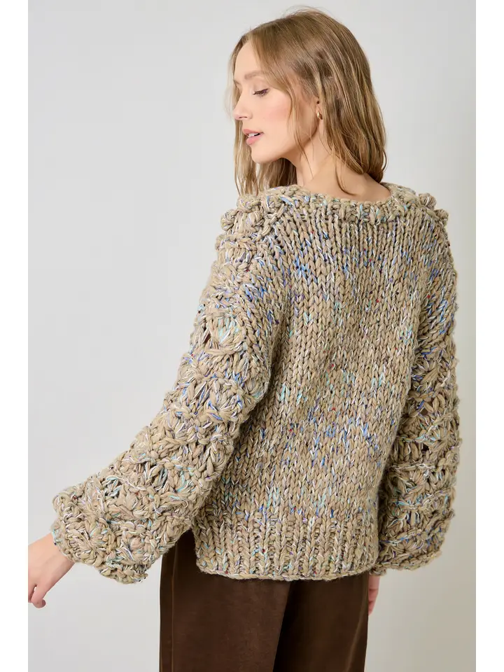 Cora Flecked Chunky Sweater Cardigan