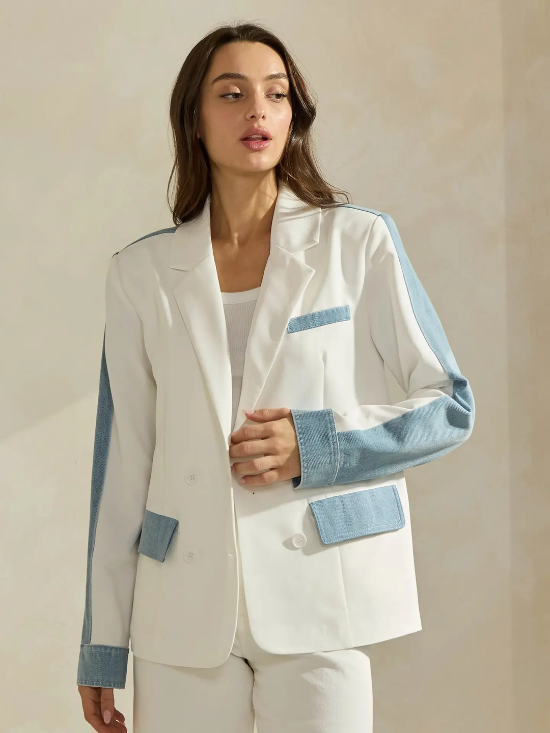 Colorblock Denim Jacket