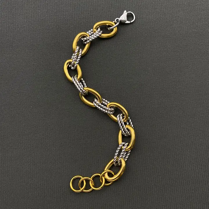 Two Tone 18K Gold Plated  Bracelet