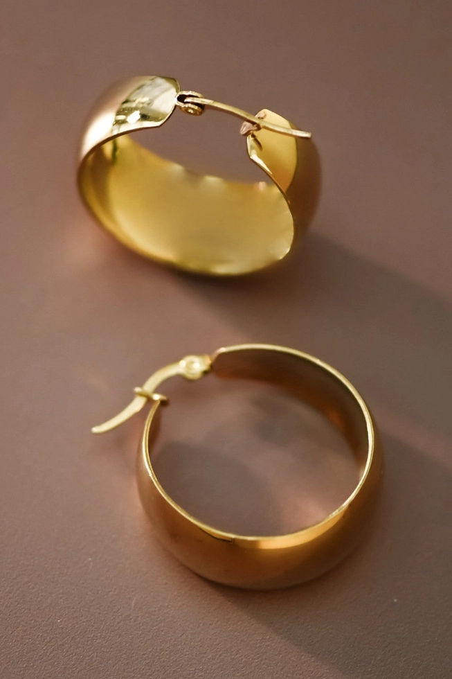 18K Gold Plated Hoop Earrings