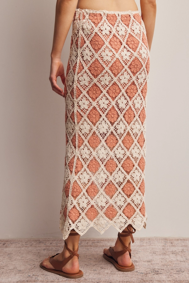 Crochet Diamond Midi Skirt