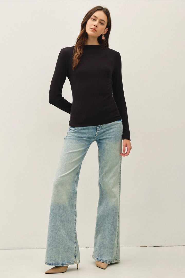 Basic Ribbed Mockneck Knit Top(available in  burgundy, black, & H. Charcoal)