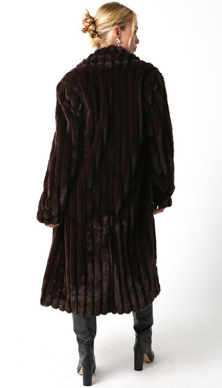 Devin Faux Fur Longline Coat
