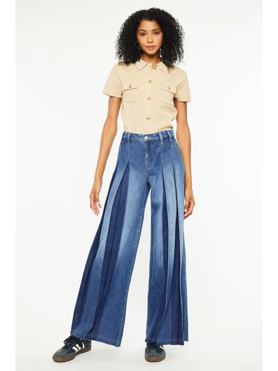 High Rise Wide Leg with Pleat Details