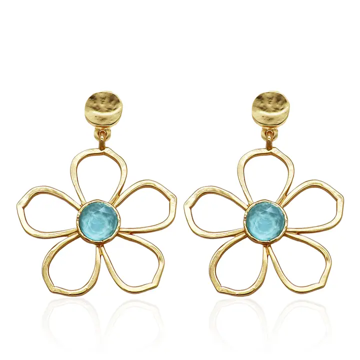 Bloom Drop Earrings - 24K Gold Plated