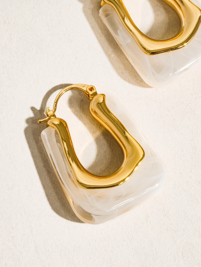 Talia 18K Gold U Shaped Boho Hoop Earring
