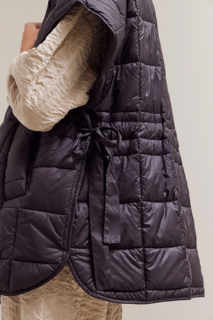 High Neck Zip Up Quilting Padded Vest