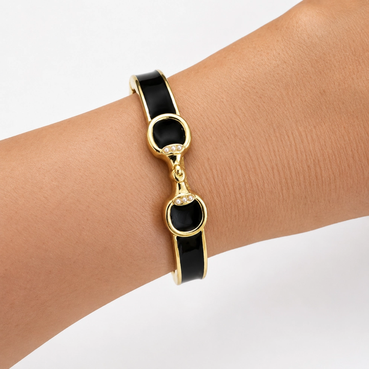 Derby Horse Bit Color Hinge Cuff Bracelet