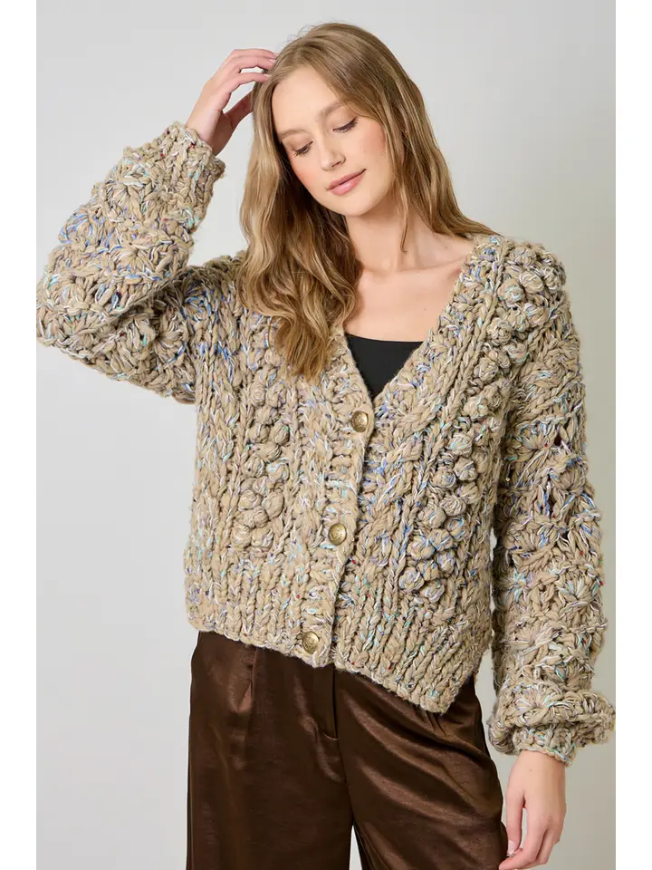 Cora Flecked Chunky Sweater Cardigan