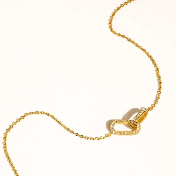 Priamo 18K Gold Plated Cz Chain Necklace
