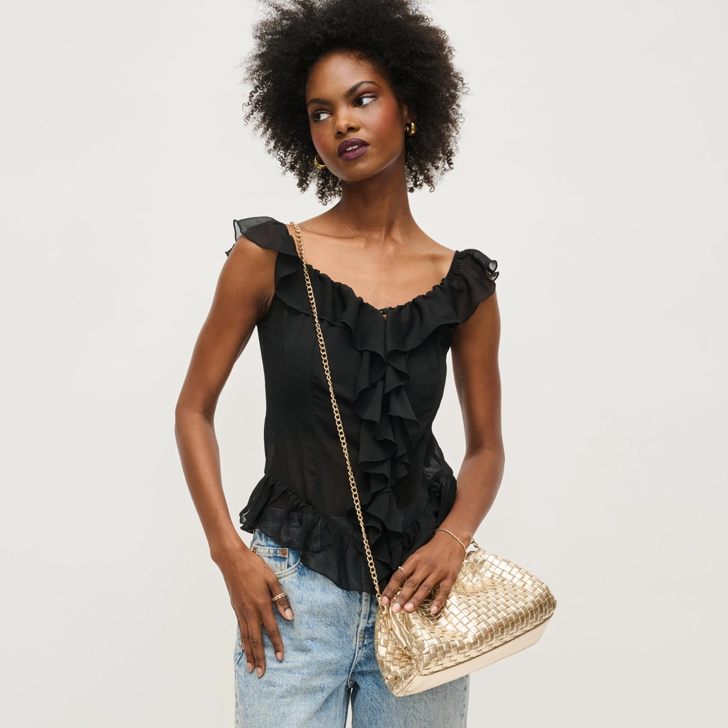 Tate Woven Frame Clutch