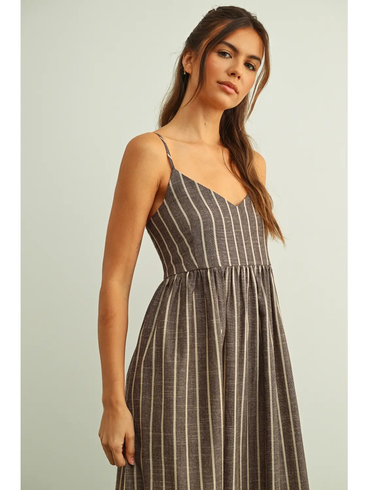 Stripe Pattern Long Dress