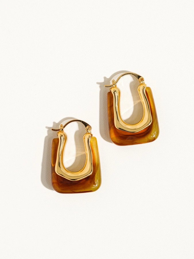 Talia 18K Gold U Shaped Boho Hoop Earring