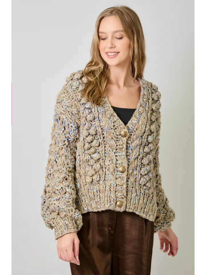 Cora Flecked Chunky Sweater Cardigan