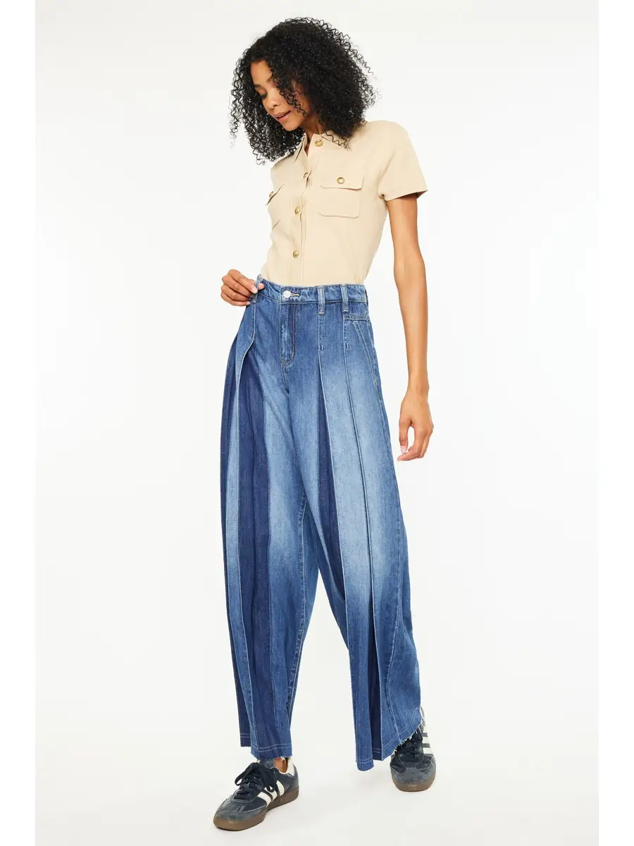 High Rise Wide Leg with Pleat Details