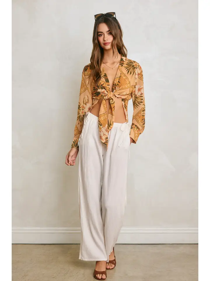 Tropical Knot Detail Shirt