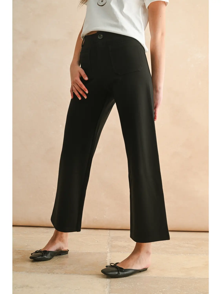 Ponte Fabric Crop Pants