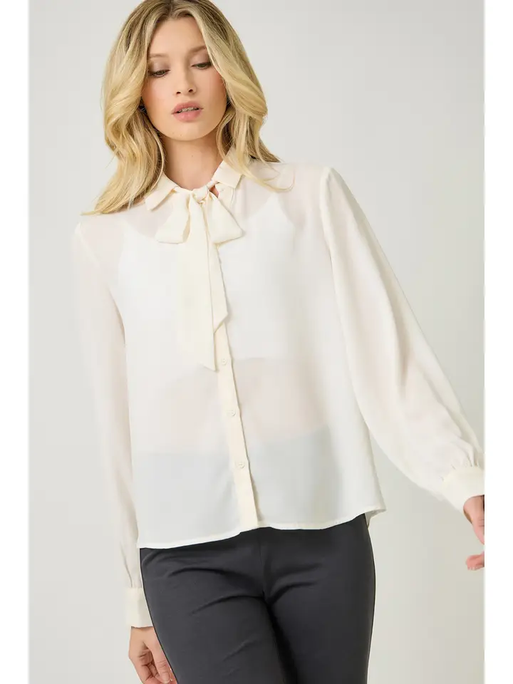 Diana Detachable Tie Neck Blouse