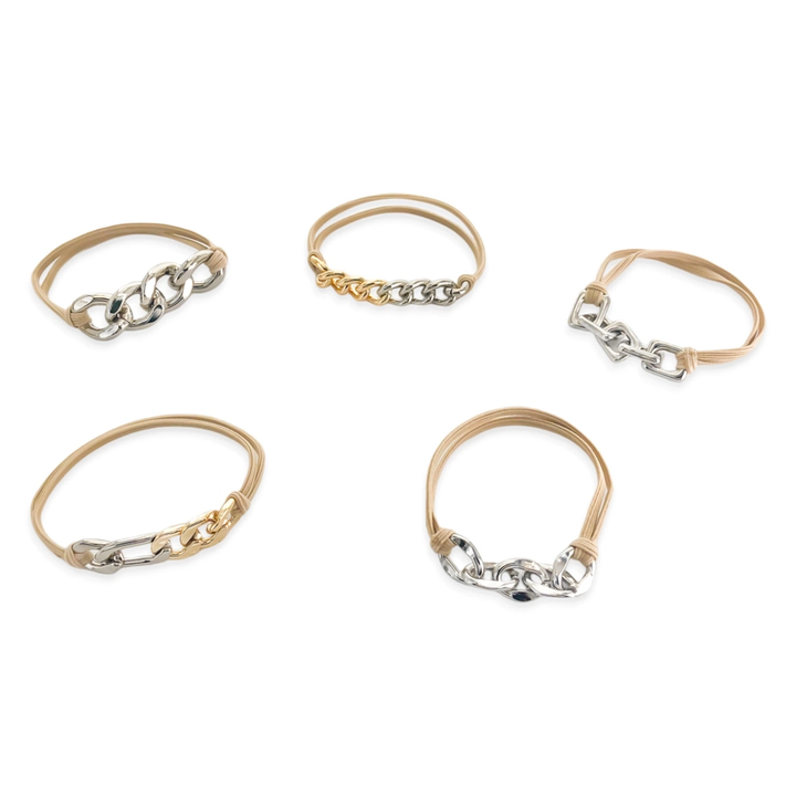 5pc Hair Tie - Bracelet Set