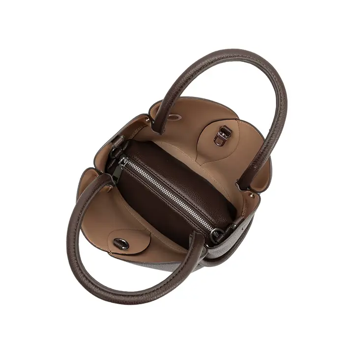 Tulip Chocolate Recycled Vegan Top Handle Bag