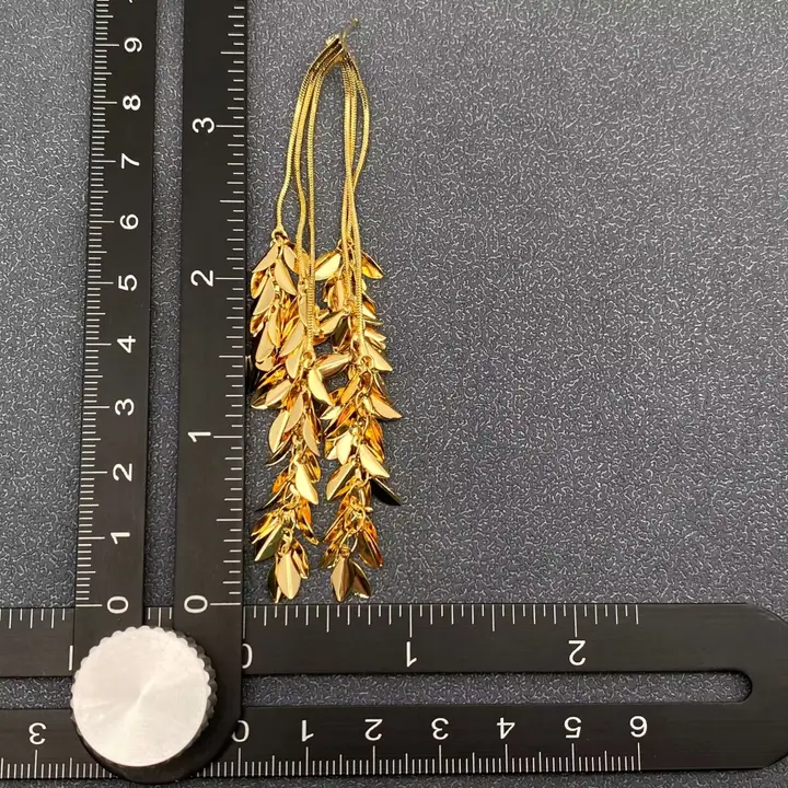 18K Gold Plated Leaf Fringe Earrings