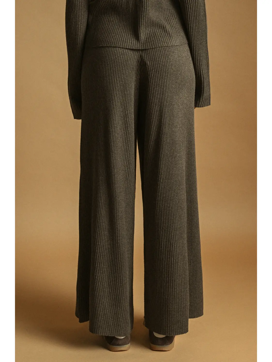 Straight Leg Ribbed Knitted Pants