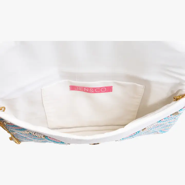 Livy Beaded Flapover Clutch/Crossbody