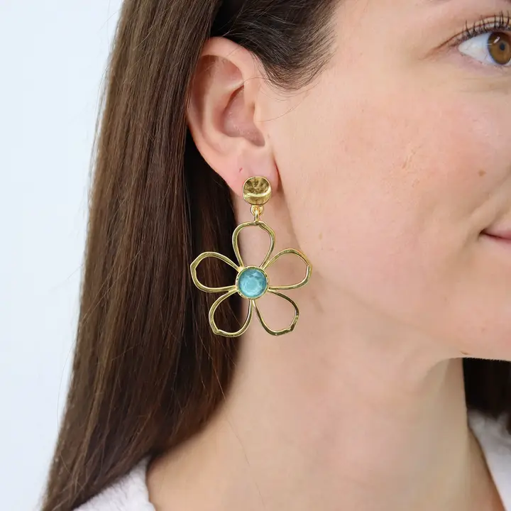 Bloom Drop Earrings - 24K Gold Plated