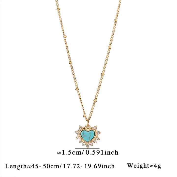 Minimalist Heart Necklace with Blue Tiger's Eye