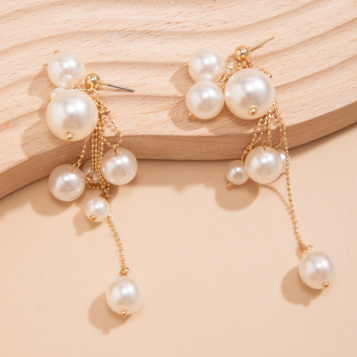 Pearl Tassel Pendant Earrings
