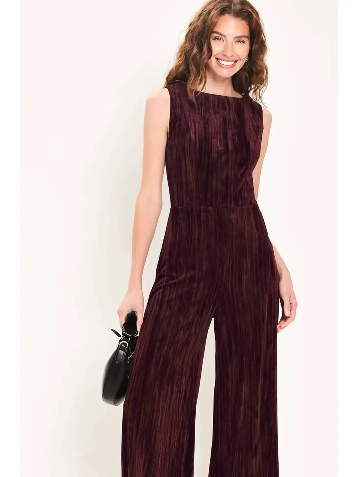A Textured Velvet Jumpsuit