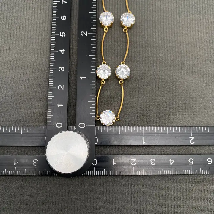 Zircon Linked 18K Gold Plated Necklace