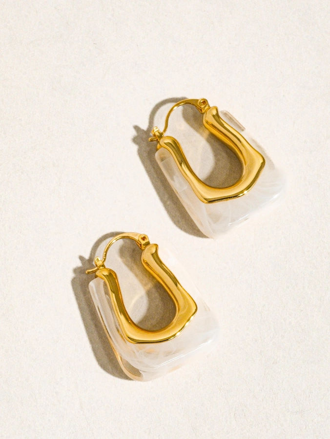 Talia 18K Gold U Shaped Boho Hoop Earring