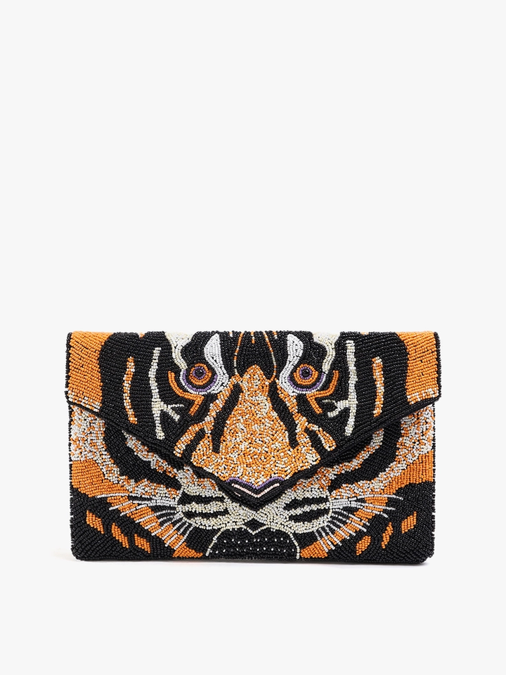 Livy Beaded Flapover Clutch/Crossbody