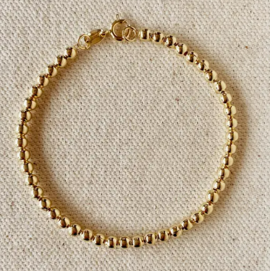 Raffi Gold Ball Bracelet 7 inch - Beciga