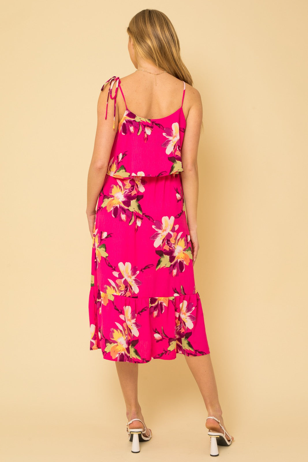 Selena Sleeveless Layered Floral Print Dress - Beciga