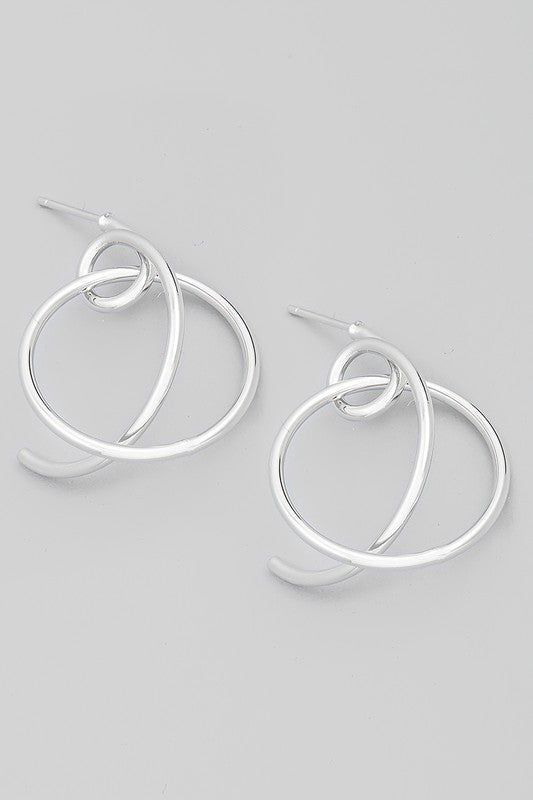 Wire Cutout Hoop Earrings